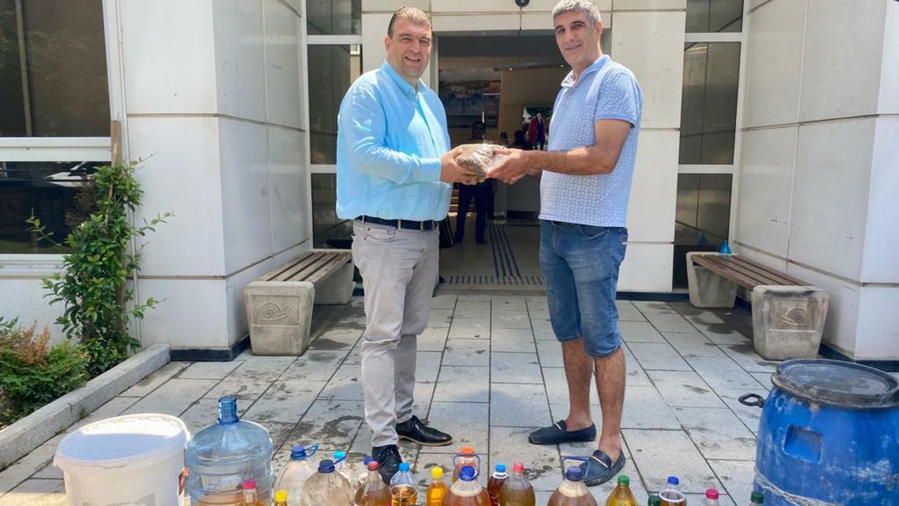 Seferihisar'da atık yağlar sokak hayvanlarına mama oluyor