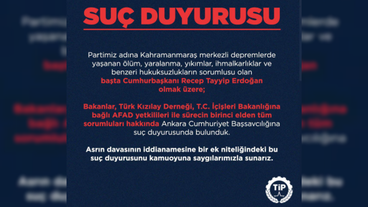 İşçi Partisi'nden Erdoğan'a suç duyurusu