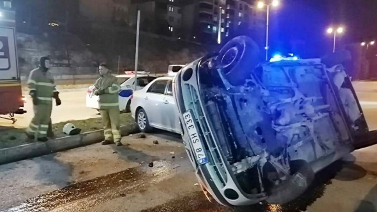 Karabük'te uçan otomobilden yaralı kurtuldular