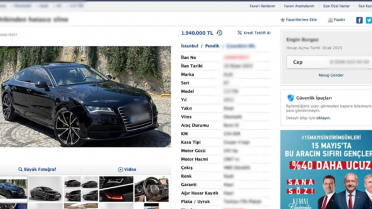 Kemal Kılıçdaroğlu araba sitesine reklam verdi