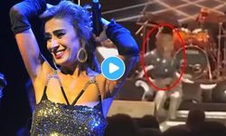 Yıldız Tilbe sahnede kıyafet değiştirirken düştü