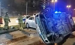 Karabük'te uçan otomobilden yaralı kurtuldular