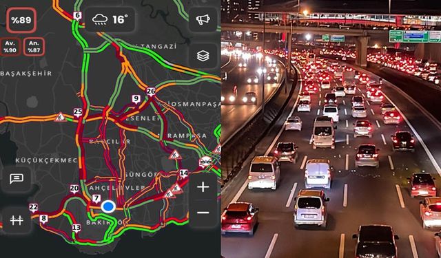 İstanbul trafiğinde rekor yoğunluk: oran yüzde 89