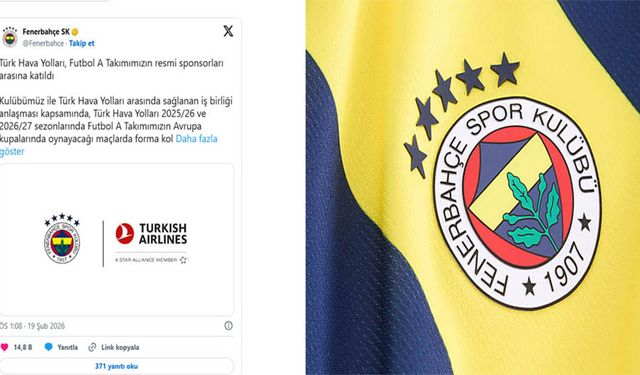 THY Fenerbahçe’nin Avrupa Kol Sponsoru Oldu