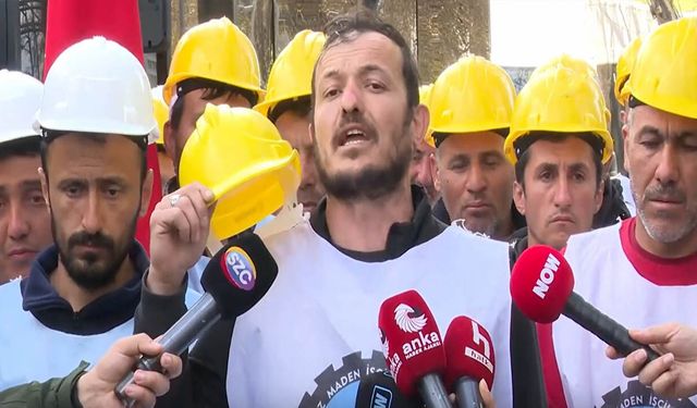 Madenciler Bakanlık önünde gömlek çıkardı: Açlık grevi başlattı