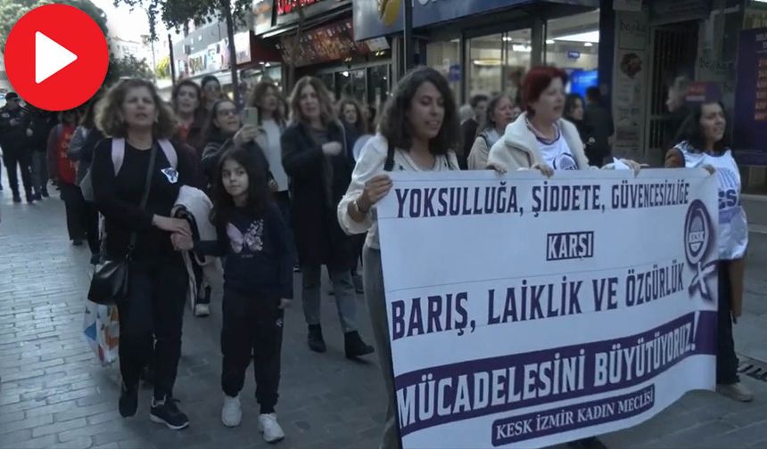 KESK’li kadınlar İzmir’de 8 Mart için yürüdü
