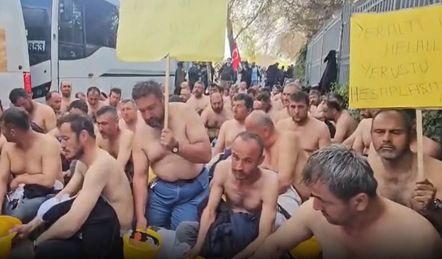 Madenciden çıplak açlık grevi!