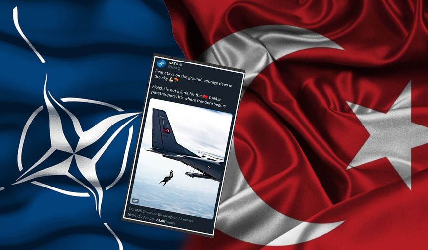 Nato paylaştı Türk paraşütçüler gündem oldu