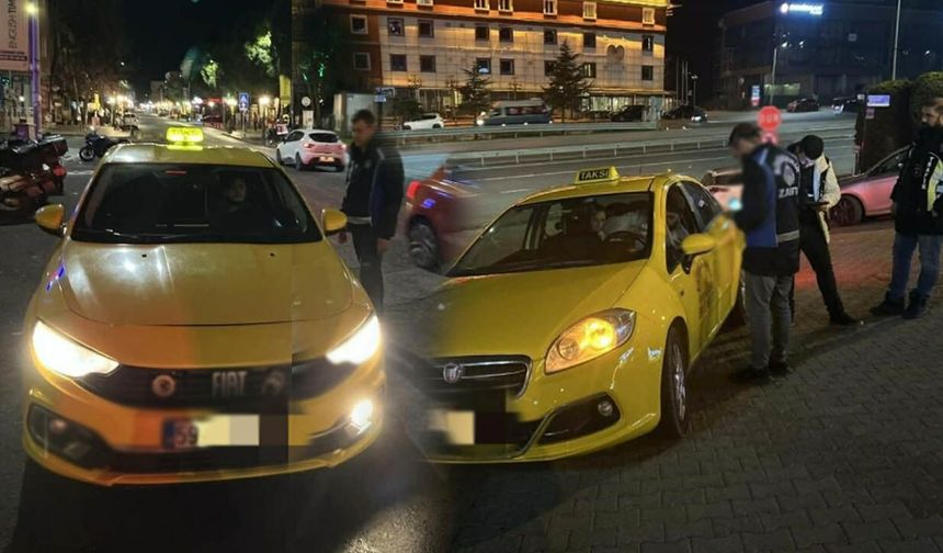 Taksiler  denetlendi ihlaller ortaya çıktı