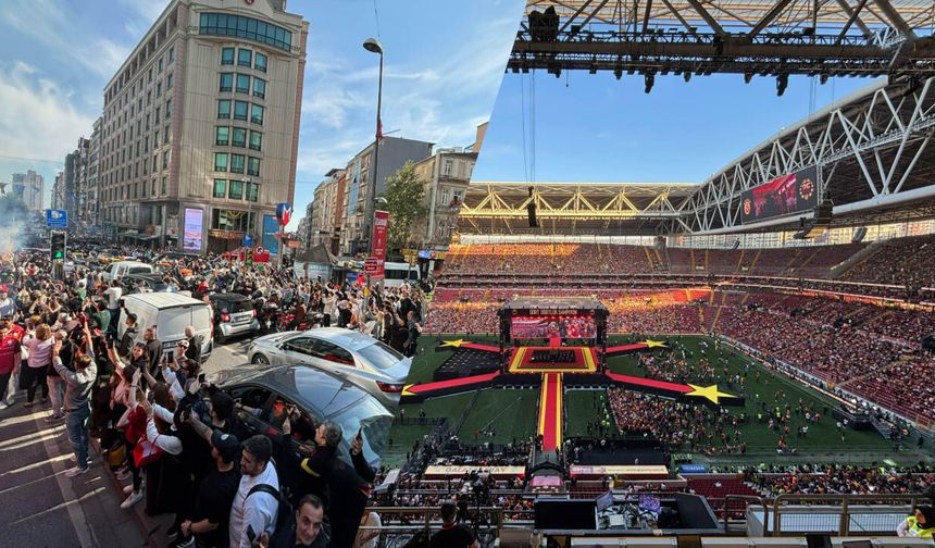 Galatasaray sokaklarda şampiyonluk turu attı