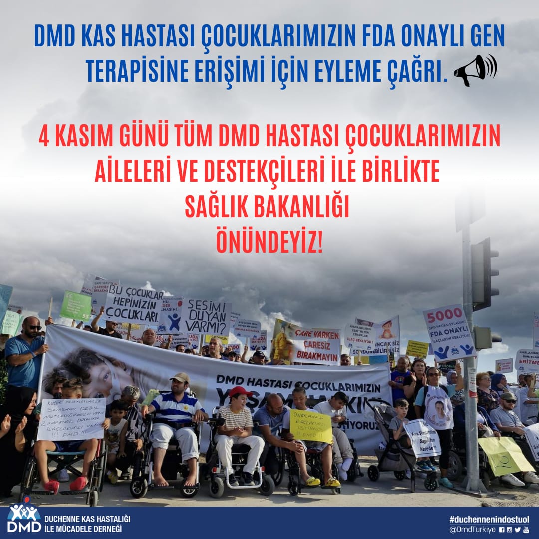 DMD'li çocuklar için eylem: 4 Kasım’da Sağlık Bakanlığı önünde yaşam hakkı için toplanıyoruz!