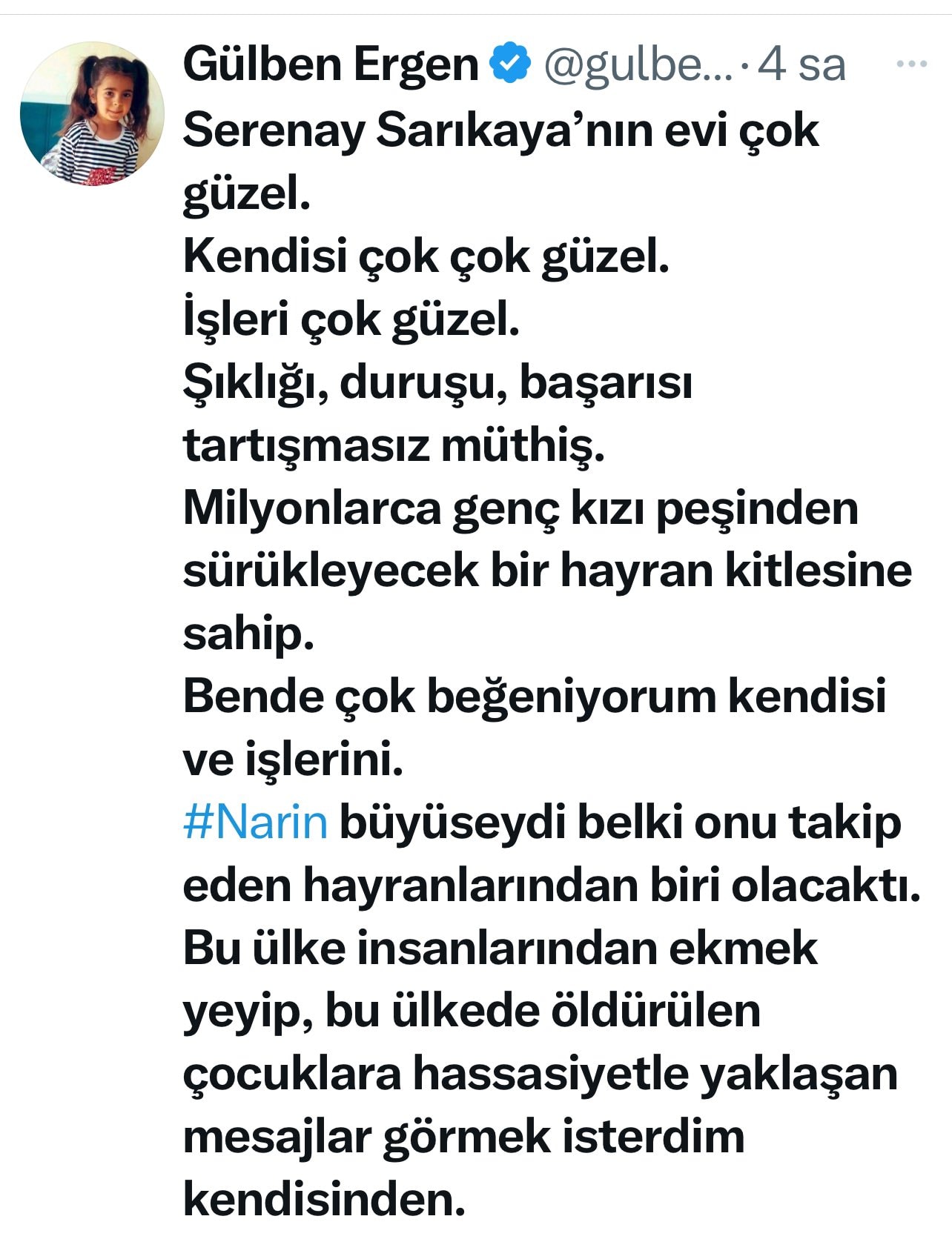 Gülben Ergen Serenay Sarıkaya Paylaşımı