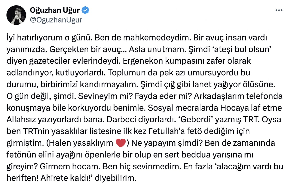 Oğuzhan Uğur, Devlet Bahçeli'nin barışma teklifine ateş püskürdü