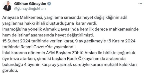 AYM'den 'Ahmak Davası'na ilişkin kritik Karar: 9 ay sonra Resmi Gazete'de yayımlandı