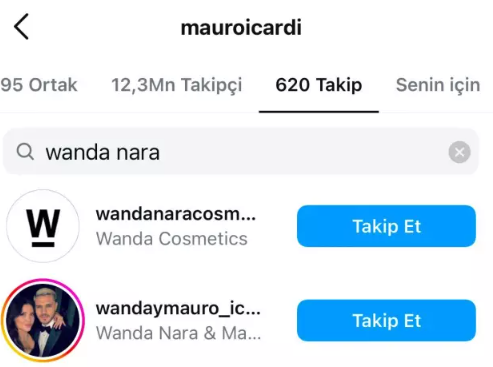 Mauro Icardi, Wanda Nara'yı takipten çıktı