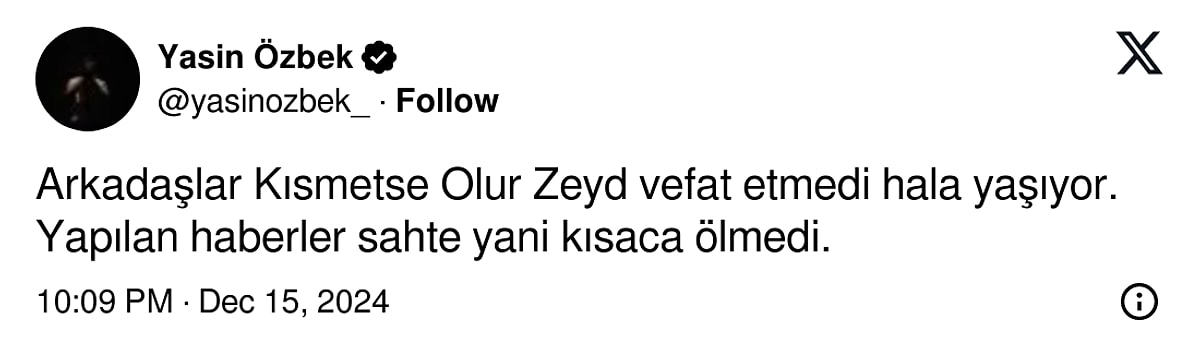 Kısmetse Olur'un skandal ismi Zeyd Gümüştutan öldü mü?