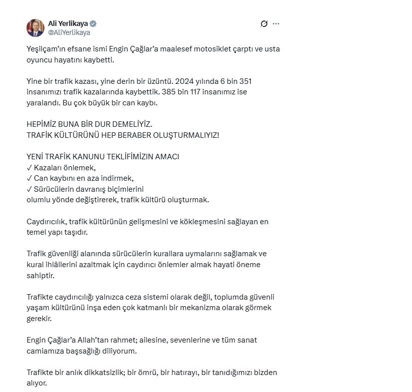 Bakan Yerli Kaya Açıklama