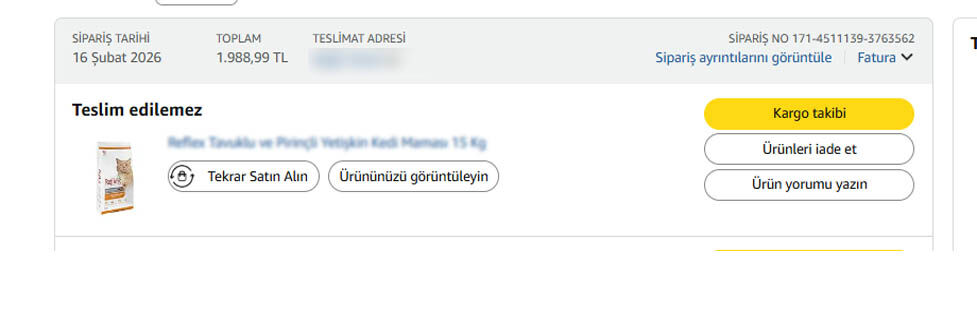 Amazon Siparis Ekrani